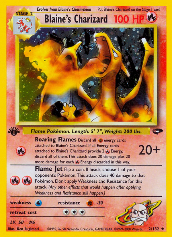 Blaine's Charizard card art