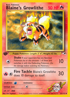Blaine's Growlithe card art