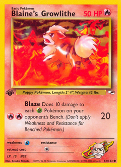 Blaine's Growlithe card art