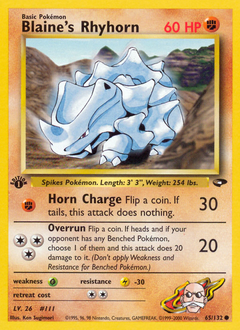 Blaine's Rhyhorn card art