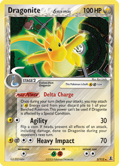 Dragonite δ card art