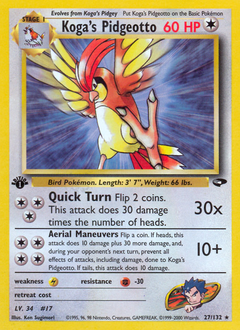 Koga's Pidgeotto card art