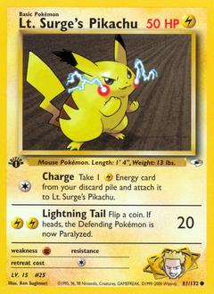 Lt. Surge's Pikachu card art