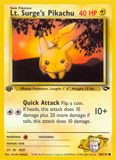 Lt. Surge's Pikachu card art
