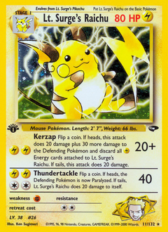 Lt. Surge's Raichu card art