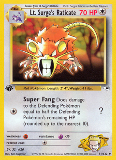 Lt. Surge's Raticate card art