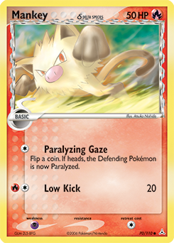 Mankey δ card art