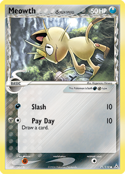 Meowth δ card art