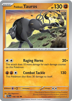 Paldean Tauros card art