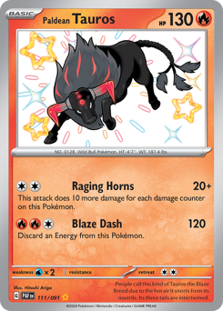 Paldean Tauros card art