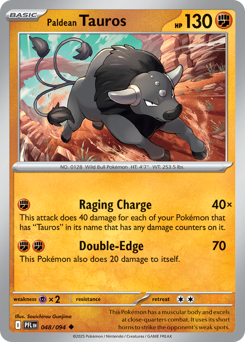 Paldean Tauros card art