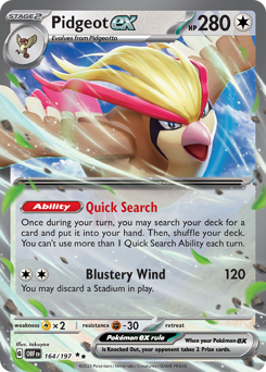 Pidgeot ex card art
