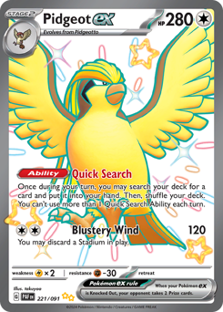 Pidgeot ex card art