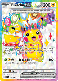 Pikachu ex card art