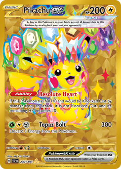 Pikachu ex card art