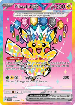 Pikachu ex card art