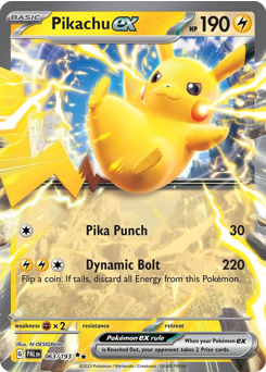 Pikachu ex card art