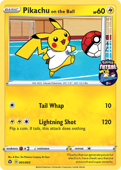 Pikachu on the Ball card art