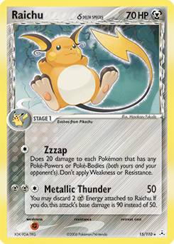 Raichu δ card art