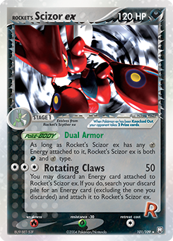 Rocket's Scizor ex card art