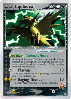Rocket's Zapdos ex card art