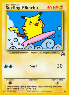 Surfing Pikachu card art