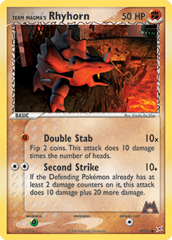 Team Magma's Rhyhorn card art