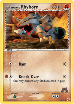 Team Magma's Rhyhorn card art