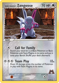 Team Magma's Zangoose card art