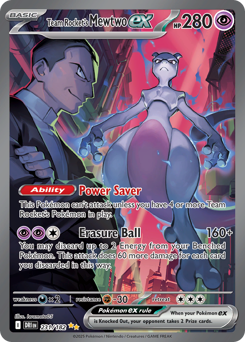 Team Rocket's Mewtwo ex card art