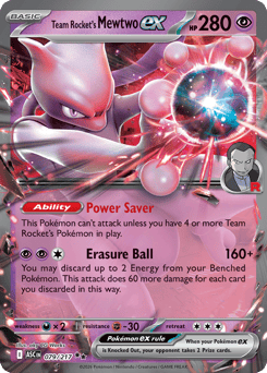 Team Rocket's Mewtwo ex card art