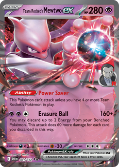 Team Rocket's Mewtwo ex card art