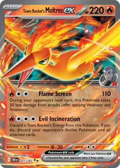 Team Rocket's Moltres ex card art