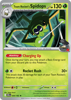 Team Rocket's Spidops card art