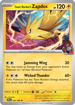 Team Rocket's Zapdos card art